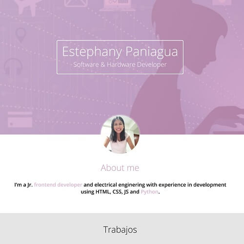 Project of personal portfolio of Estephany Paniagua