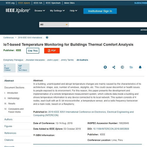 Project IoT-based Temperature Monitoring for Buildings Thermal Comfort Analysis